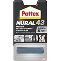Pattex Nural 43 Masilla reconstructora de metales- masilla adhesiva para restaurar piezas metálicas- masilla gris para…